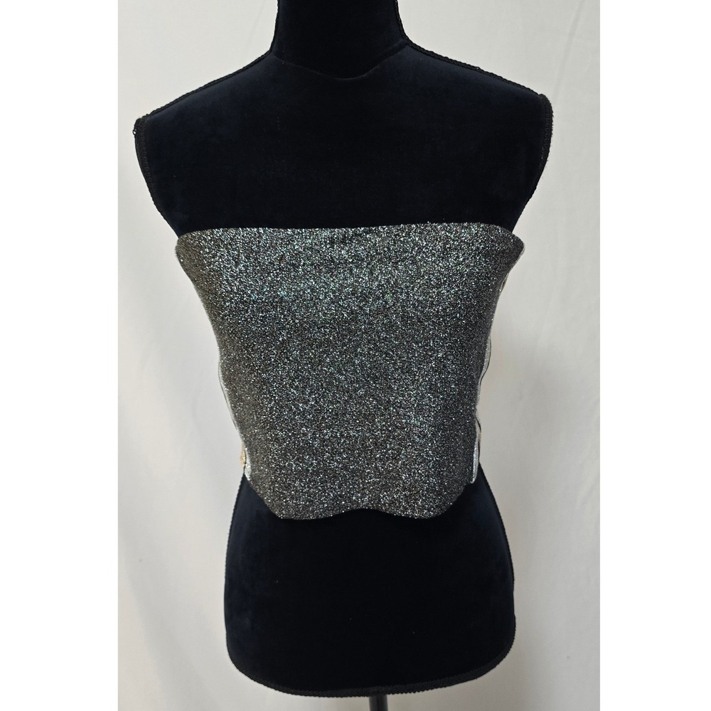 Pink Victoria‎ Secret L bandeau bralette shimmer metallic tube top festival rave